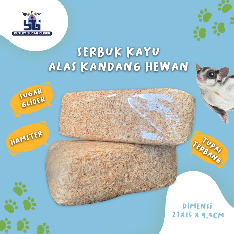 ALAS KANDANG SERBUK KAYU HEWAN SUGAR GLIDER / HAMSTER / LANDAK MINI