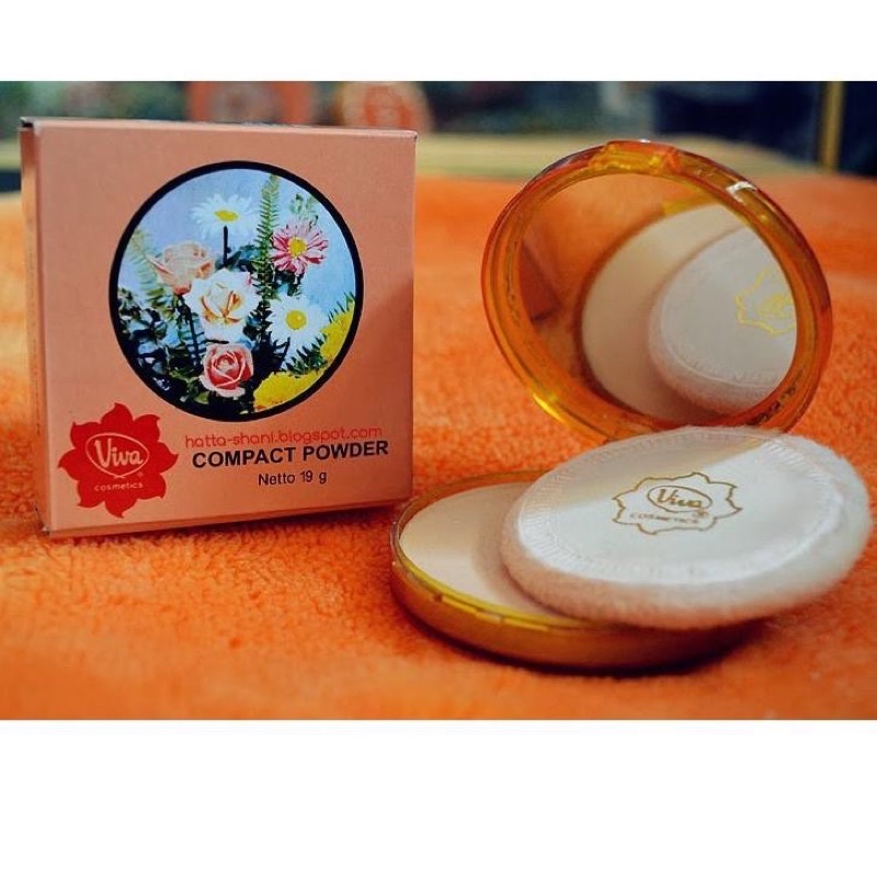 `ღ´ PHINKL `ღ´ 【v】【i】【v】【a】 Viva Bedak Compact Orange twc two way cake bedak padat anti wajah berminyak