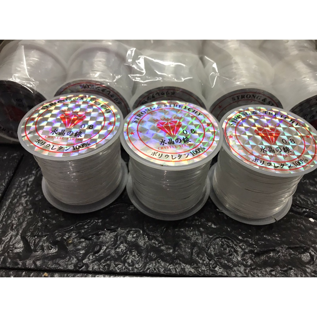 TALI BENANG KARET BENING UKURAN 0.8/CRISTAL RING STRING KALUNG GELANG