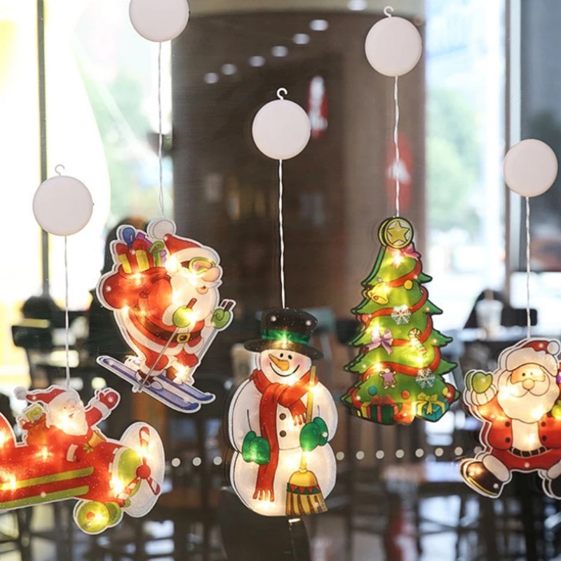 Lampu LED Tenaga Baterai Bentuk Santa Claus Untuk Dekorasi Natal