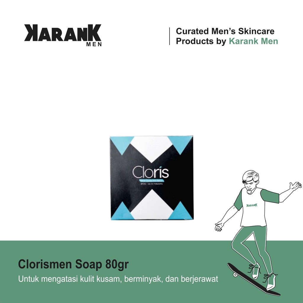 Clorismen Soap 80 Gram Sabun Muka Pria Untuk Kulit Cerah Bebas Kusam & Jerawat / Face Wash Pria / Pe