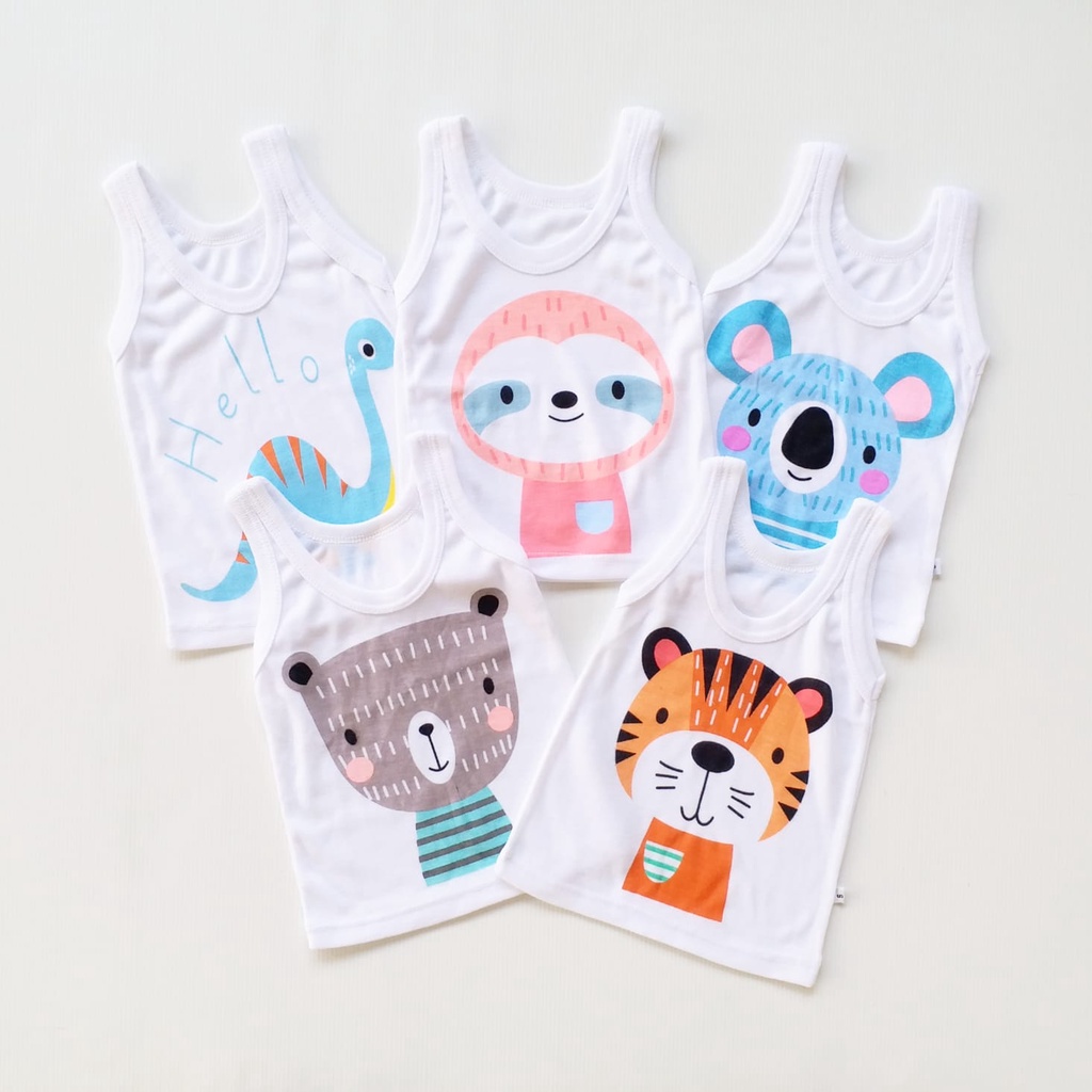 LittleAaron KAOS SINGLET MOTIF ANAK kaos dalam oblong anak laki2 dan perempuan newborn-3thn