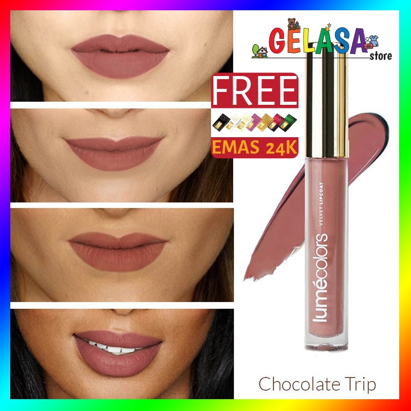 (Free Emas) Lumecolors Velvet Lipcoat Matte - CHOCOLATE TRIP