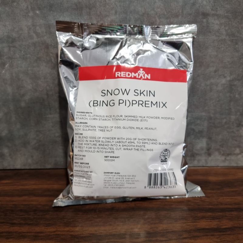 

Redman mooncake snow skin premix bing pi 500gr mooncake snowskin pre-mix red man