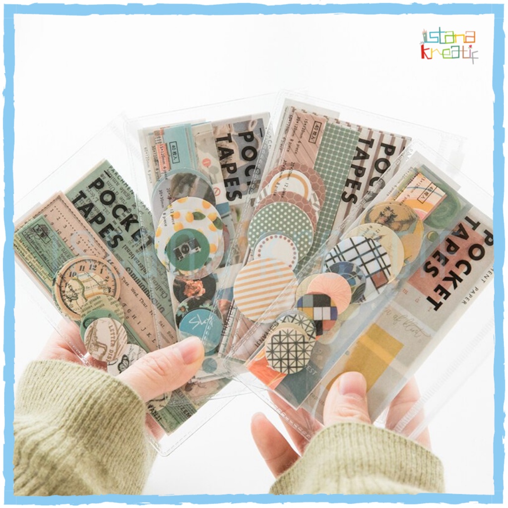 

Pocket Tapes Sticker | Bujo Decoration | Washi Masking Tape Sticker Set