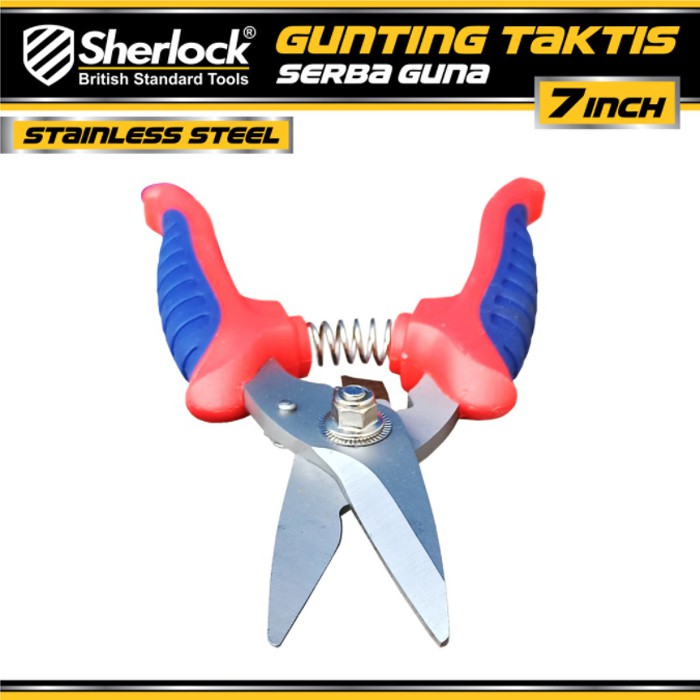 Gunting Taktis 7 inch / Sherlock Gunting Serba Guna / Gunting Dahan Ranting