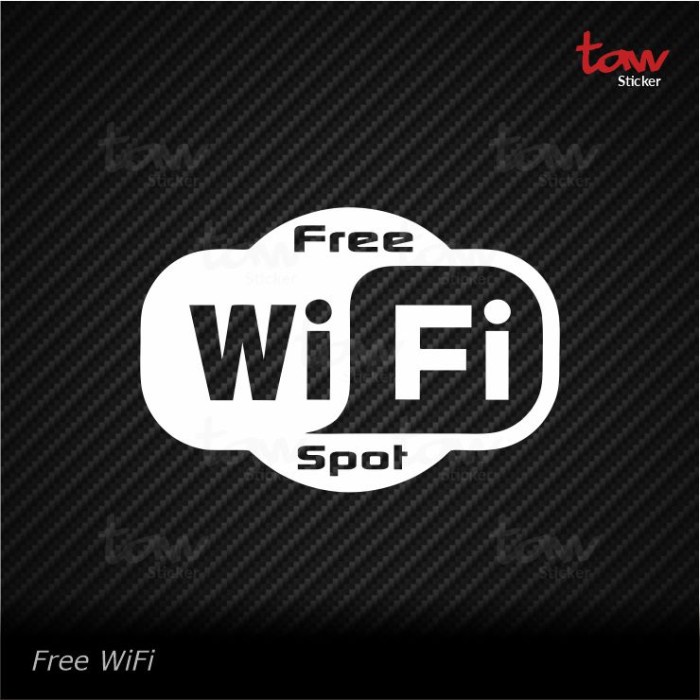 

Free Wifi Hotspot B Cutting Sticker Stiker Kaca Cafe Kantor Restoran - Hitam