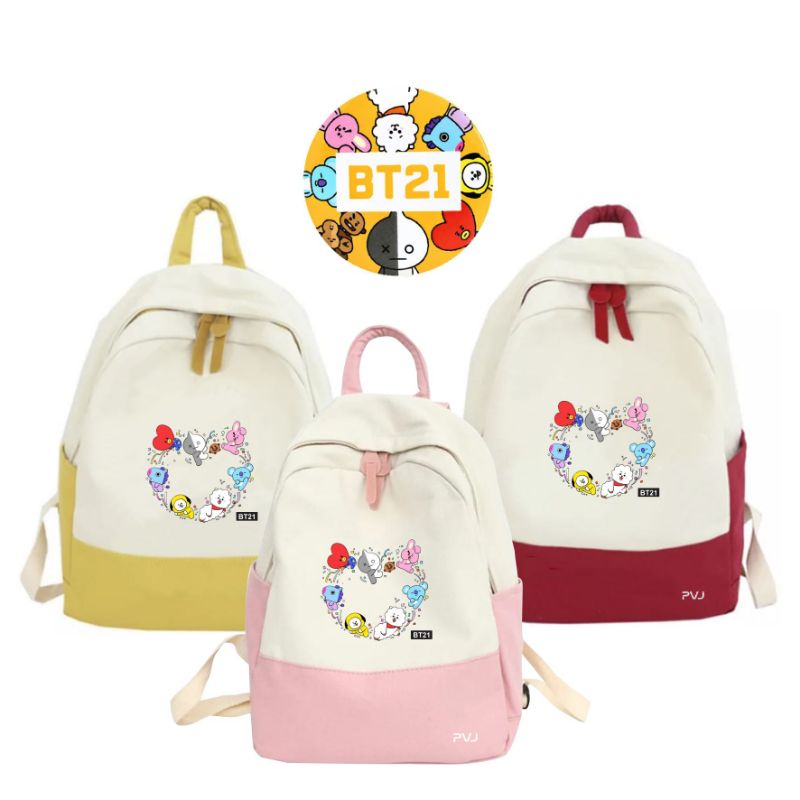 Tas Ransel Anak Perempuan Style Korea BT21 Tas Sekolah BTS Fashion Kids Backpack Original PVJ