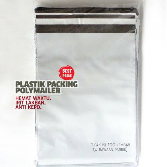 17 x 30cm Polymailer Polybag Kantong Amplop Plastik Packing (Isi 100)