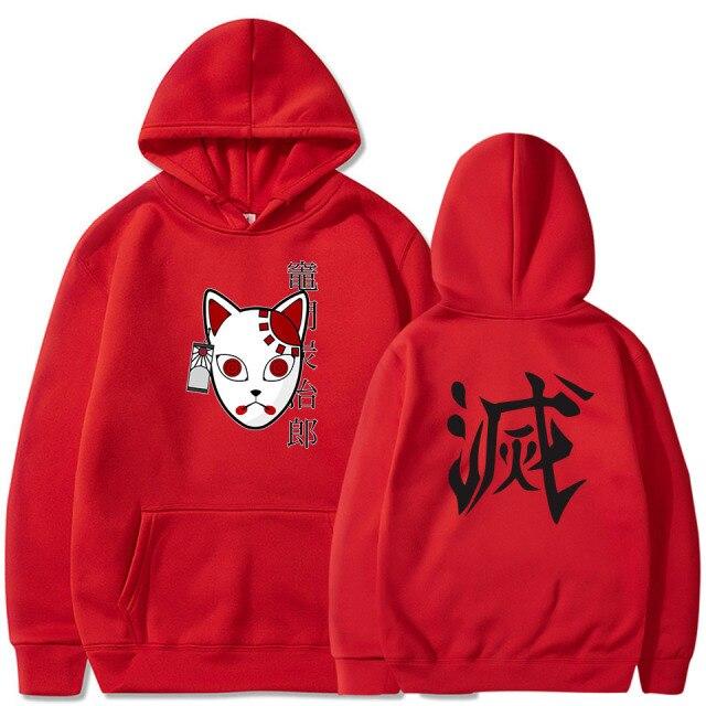 Sweater Anime DEMON SLAYER Oblong / Hoodie TANJIRO MASK Jumper Pria Wanita Size S M L XL XXL XXXL