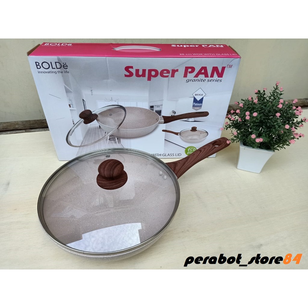 Bolde Super Pan Beige 26 Cm + Lid / Tutup Kaca Original