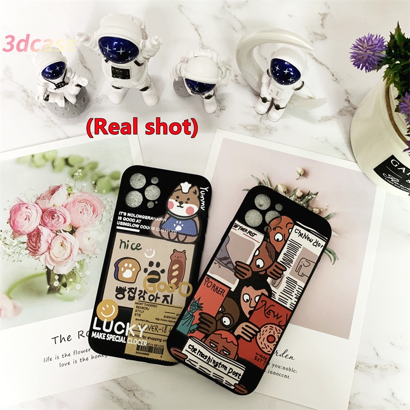 Casing Compatible For IPhone 11 12 13 PRO MAX 11 12 13 mini 6 7 6S 8 Plus X XR XSMAX Se 2020 6SPlus 7Plus 6Plus 8Plus XS A16 A15 A7 A5S Y20 Y12 Interesting Retro Newspaper Soft TPU Case Back Cover