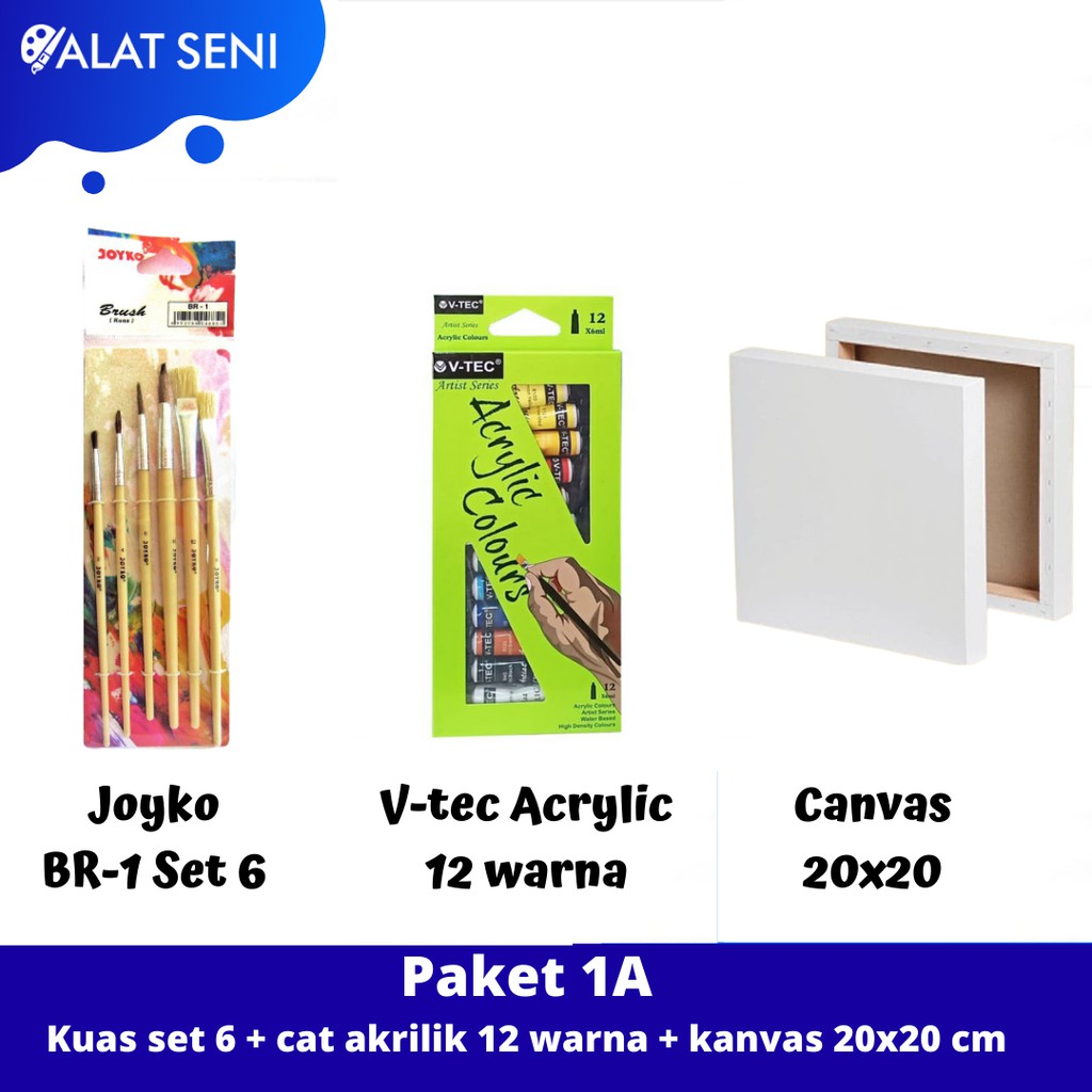 

Hampers Paket AlatSeni 1 / PAKET MELUKIS HEMAT / KANVAS LUKIS / CAT AKRILIK / KUAS - Painting Kit / Hampers alatseni