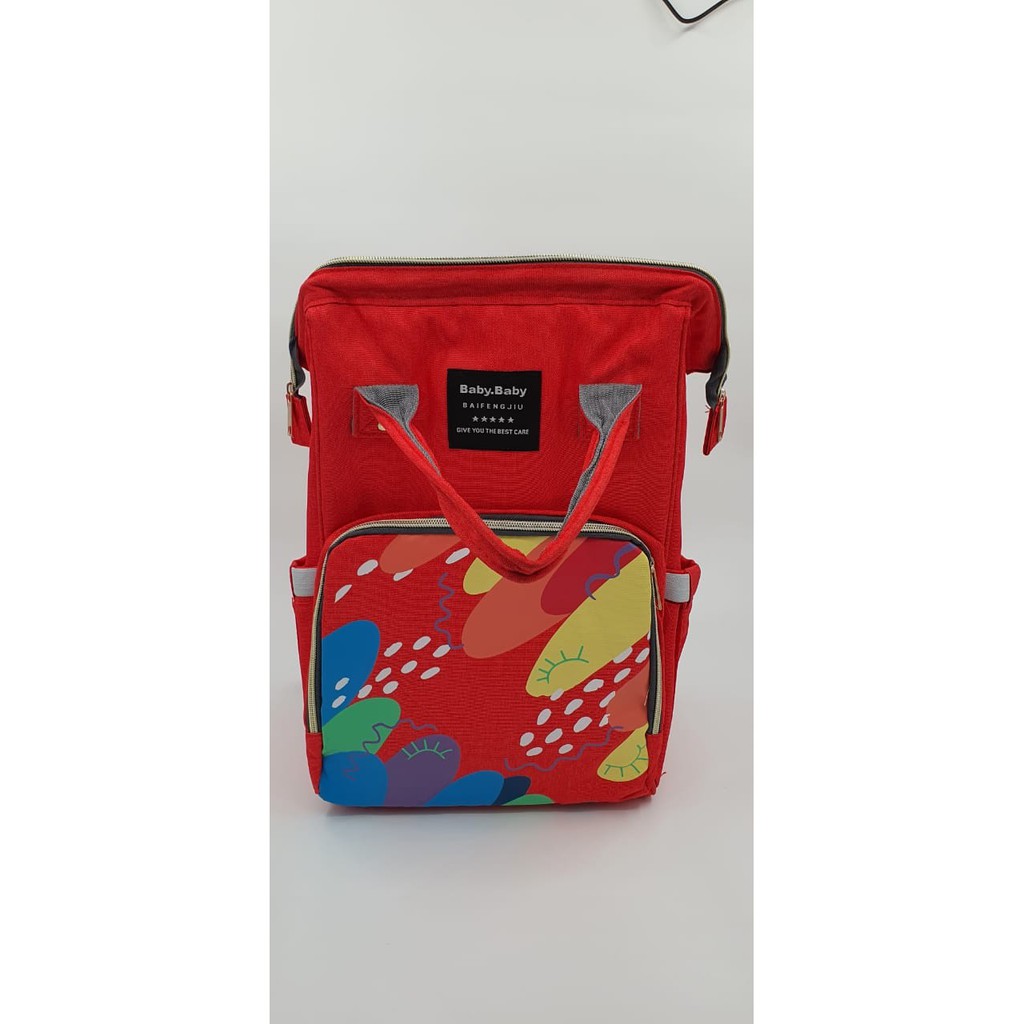Tas Baby Diaper Ransel Anello Canvas Motif Red Planet