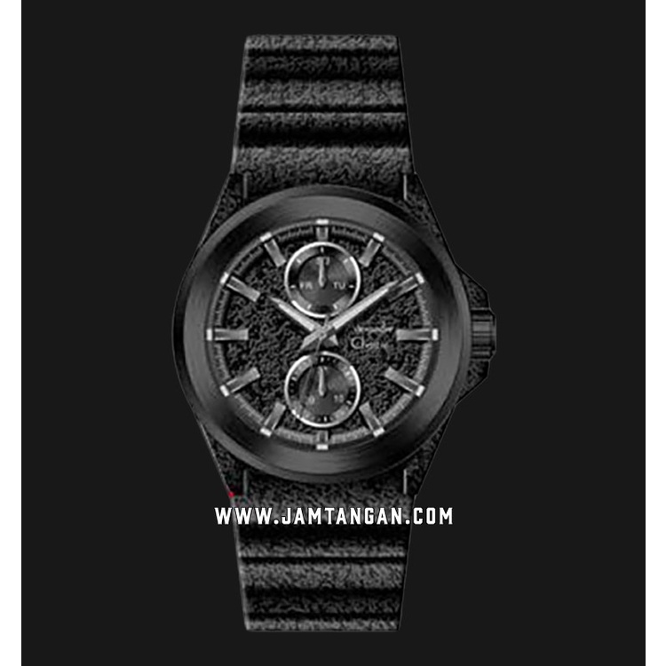 Alexandre Christie AC 6585 MF Men Black Sand Motive Dial Black Sand Motive Rubber Strap