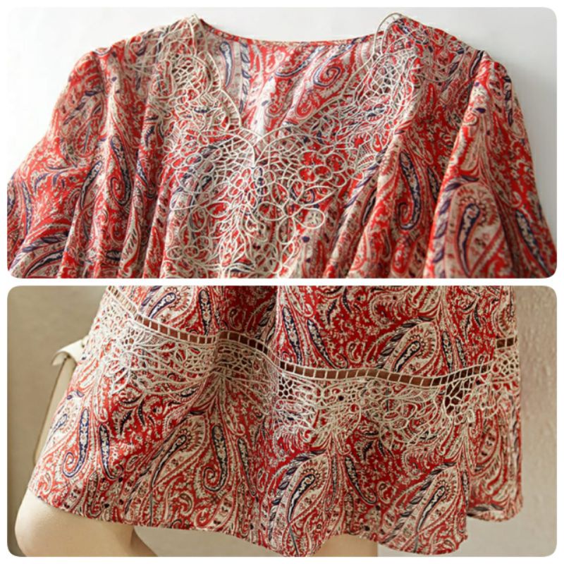 MDLV ~ 56640# Macherla Embroidered Dress Premium Korea Fashion import