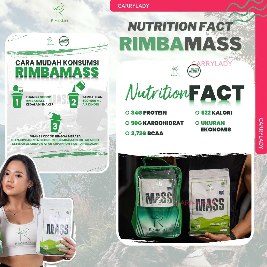 RIMBALIFE RIMBA MASS 900 GRAM 2 LBS RIMBAMASS 2lbs GAINER PENAMBAH BERAT BADAN WHEY PROTEIN ISOLATE