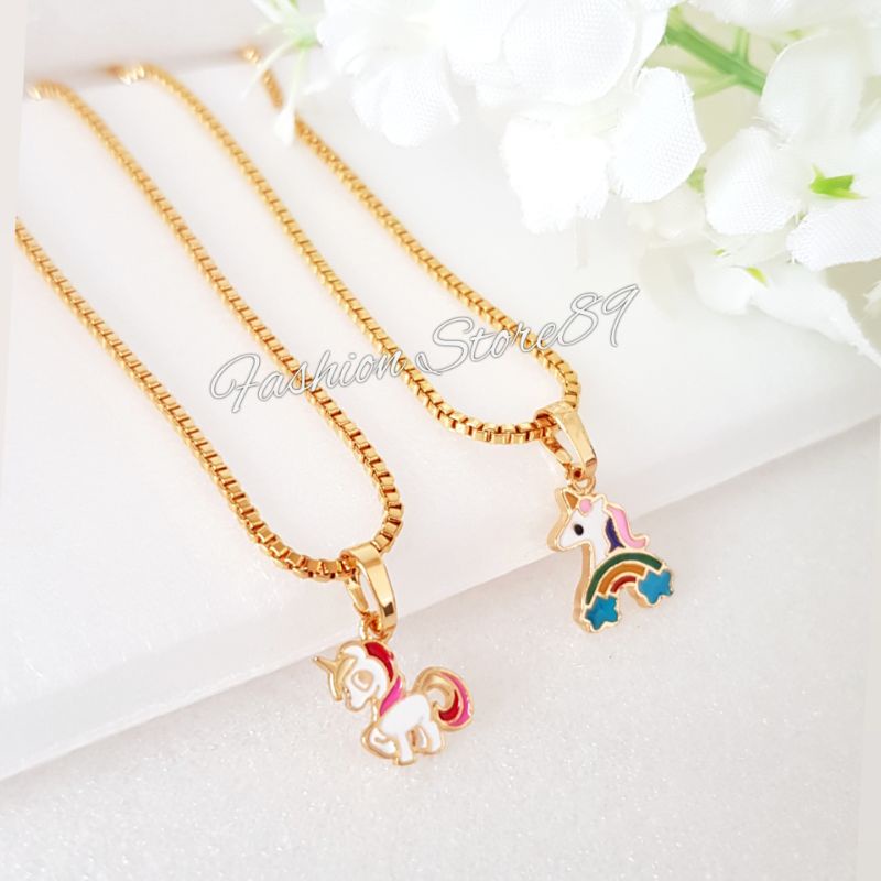 Kalung Anak Unicorn Perhiasan impor Lapis Emas 18k xuping Yaxiya kalung anak