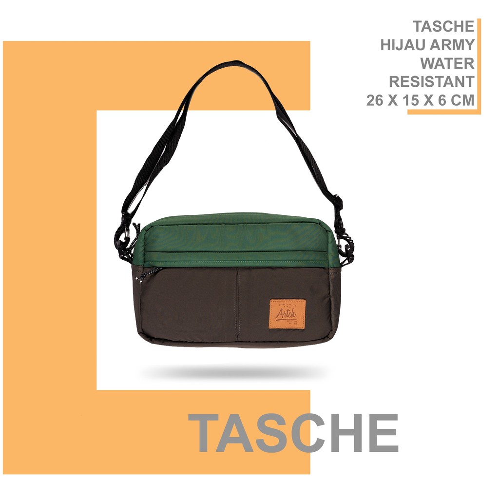 Messenger Bag Tas Slempang Tasche Anti Air Warna Mix HijauArmyBotol - varda