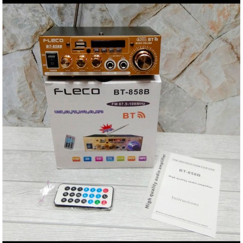 Power Amplifier FLECO BT-858B / Amplifier Bluetooth / Amplifier Wireless Berkualitas