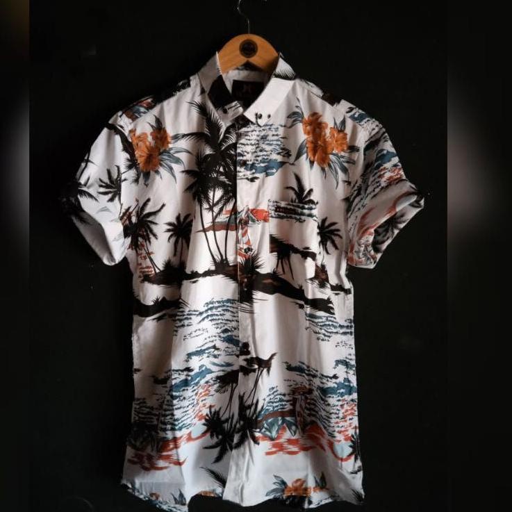 Koleksi Terbaru.. Termurah ) KEMEJA HEM BAJU SURFING MOTIF PRIA COWOK DISTRO PANTAI LENGAN PENDEK
