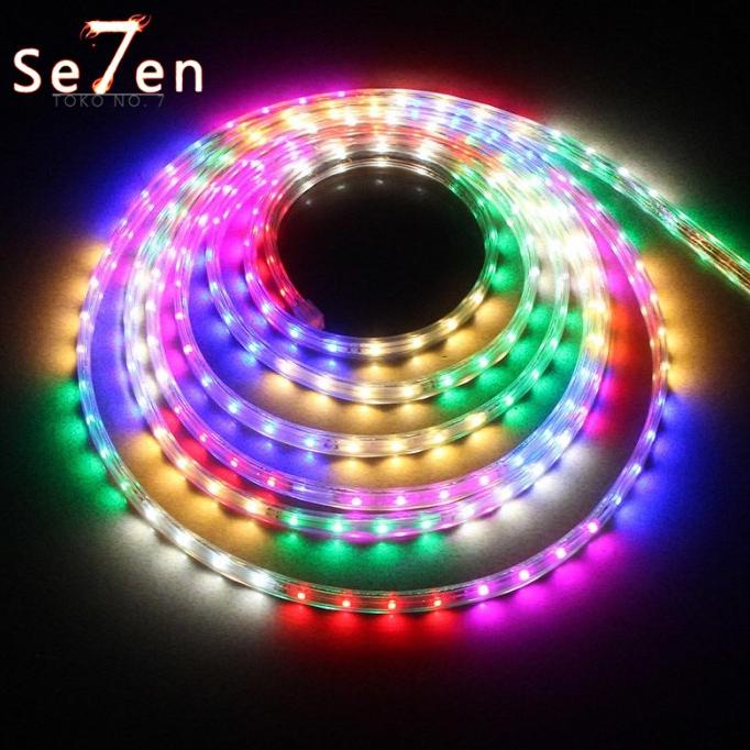 10M RGB LAMPU LED STRIP SELANG 3528 2835 220v 10M METER OUTDOOR RGB - RGB 10M