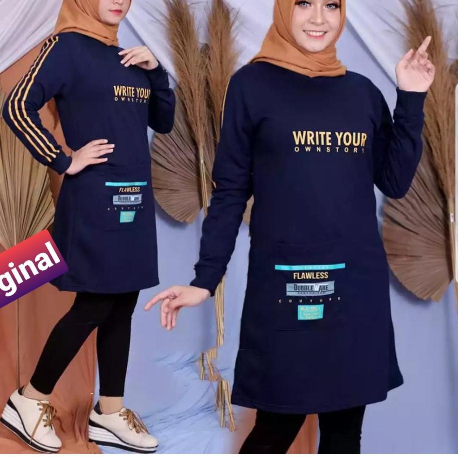 TUNIK WANITA TERBARU 2021 KEKINIAN / TUNIK KAOS PANJANG/TUNIK WANITA DEWASA ATASAN.