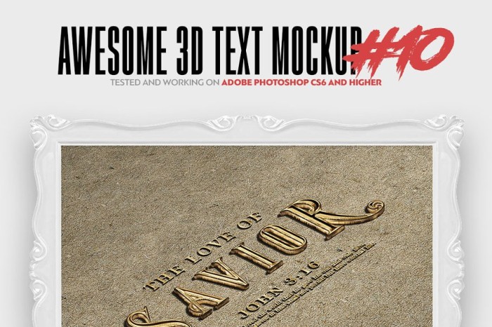 Awesome 3d Text Mockup Bundle - Photoshop