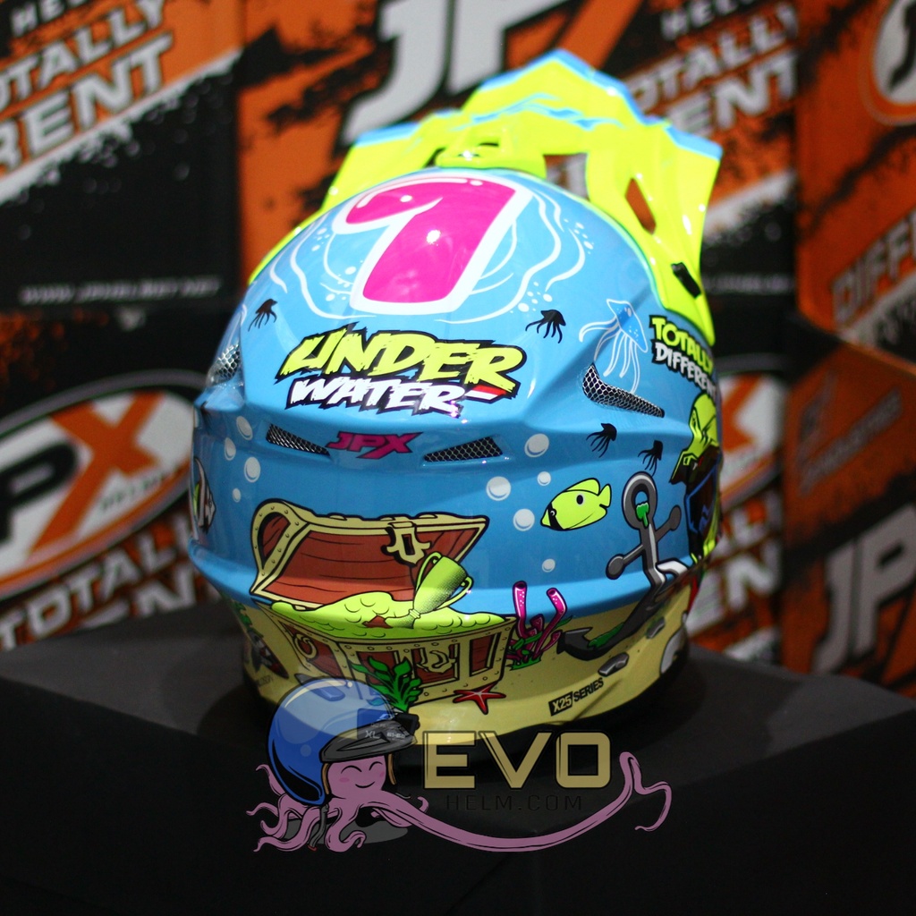 HELM JPX CROSS_FOX1 SERI X25 - LIGHT BLUE GLOSS + GOOGLE SNAIL (ONGKIR 2 KG) HELM JPX TERBARU