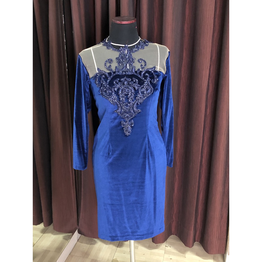 Dress Bludru Velvet blue