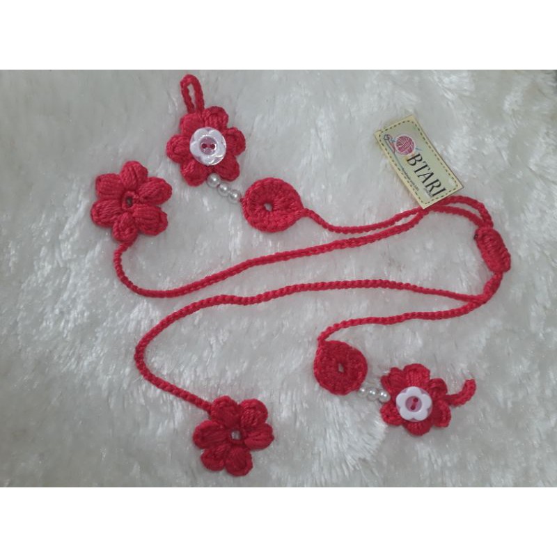 Strap konektor masker rajut bunga manik 2 in 1