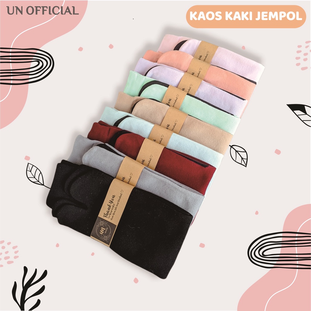 Kaos Kaki Jempol Wanita Muslimah / Muslim Telapak Hitam Panjang - Polos Premium