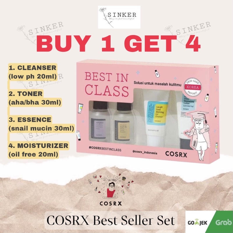COSRX Best In Class Favorites Mini Trial Kit Low pH Gel Cleanser AHA/BHA Toner Snail Mucin Essence O