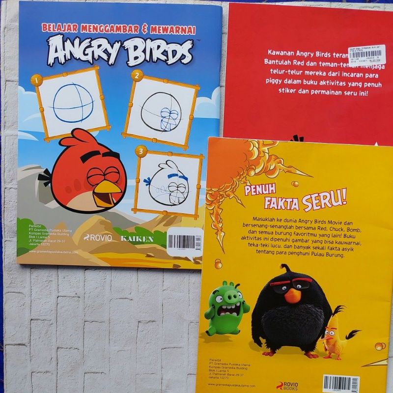 Edutivity Angry Birds - Permainan buku Aktivitas &amp; Stiker - Buku Mewarnai dan Aktivitas - Belajar Menggambar dan Mewarnai