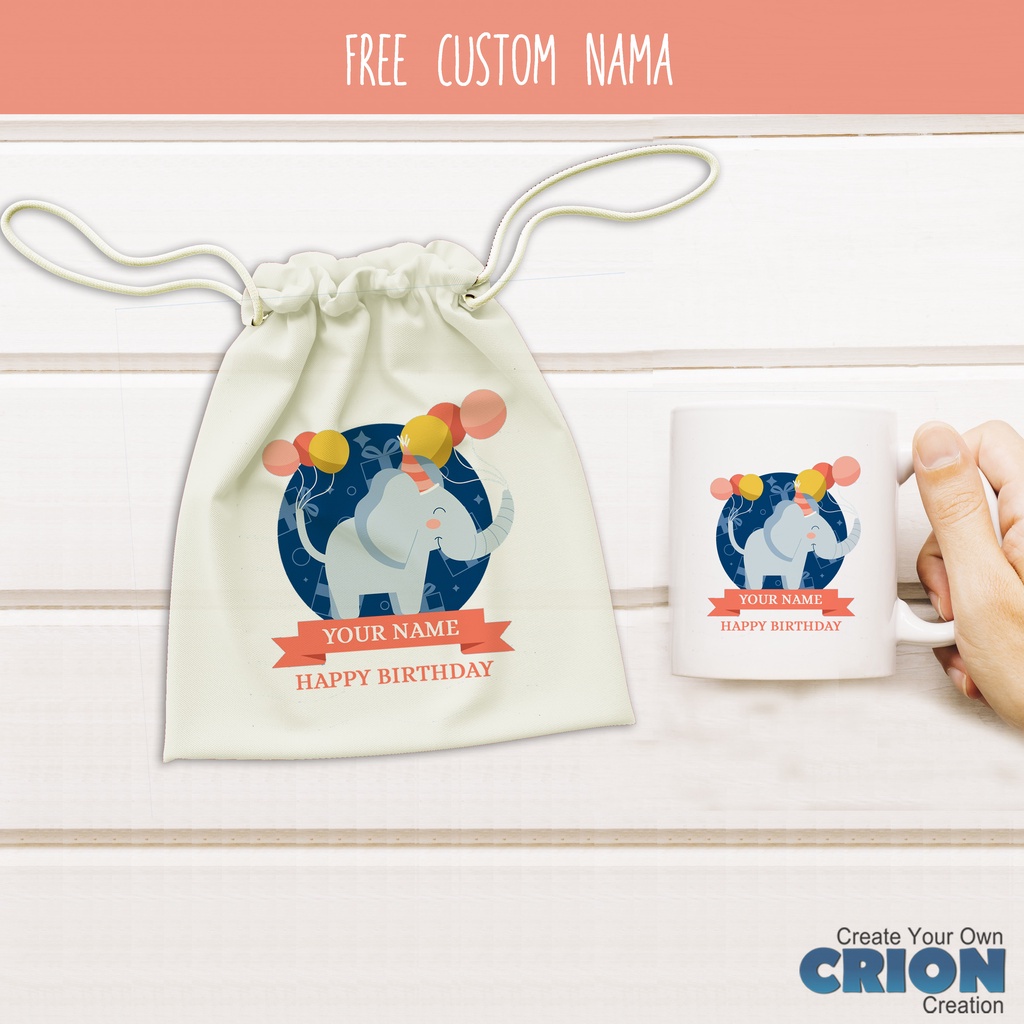 Mug Hampers Happy Birthday Pouch Animal Series - By Crion