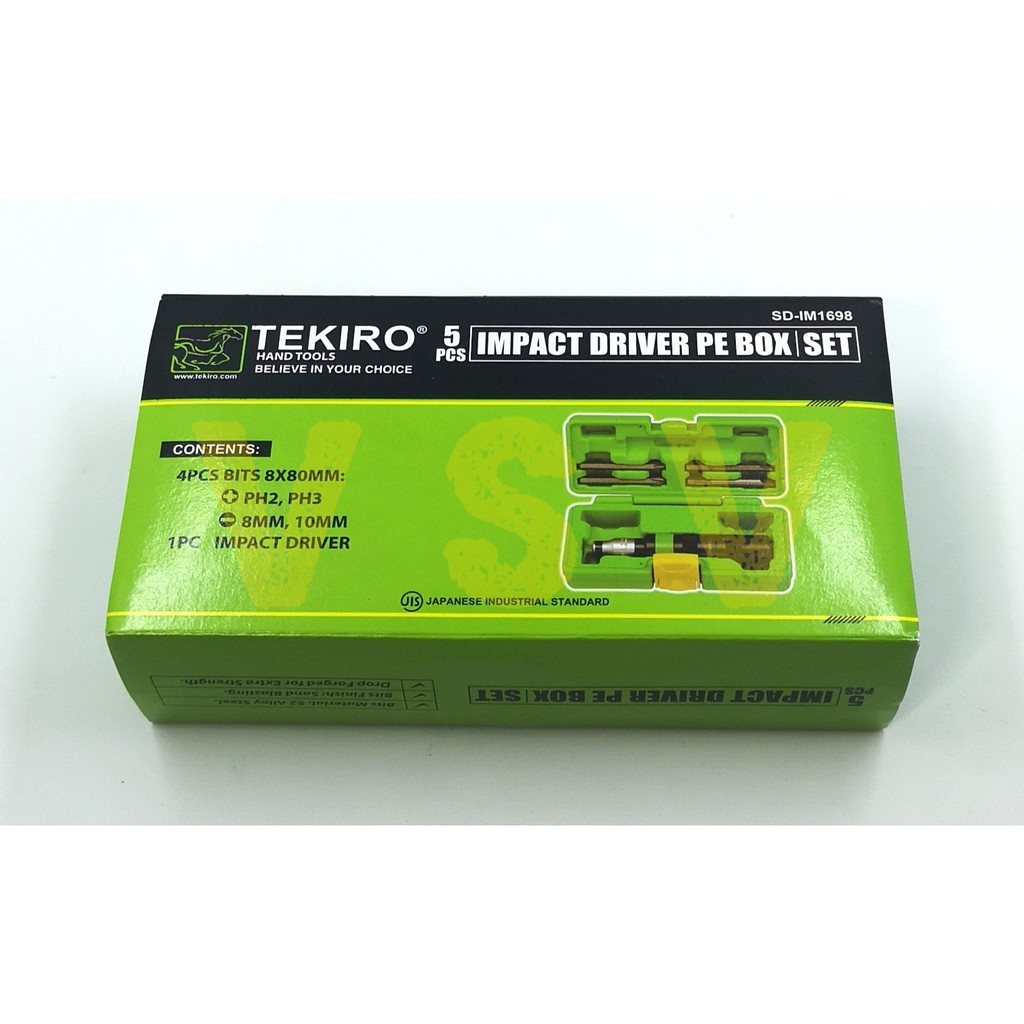 TEKIRO OBENG GETOK 5 PCS /Impact driver PE Box 5pc / Obeng getok 5pc / obeng ketok Tekiro