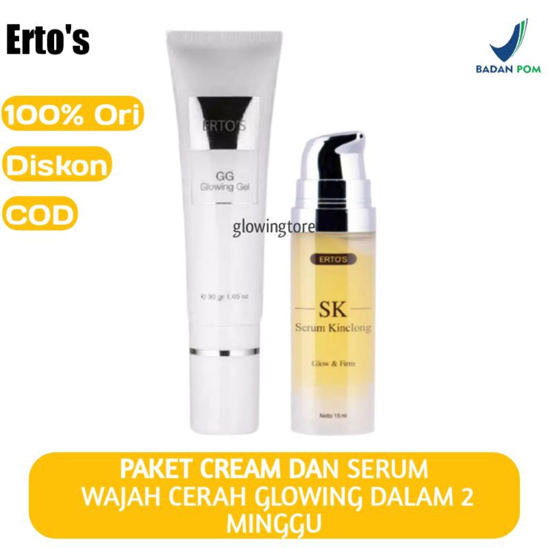 Paket glowing cepat Paket skinker BPOM Paket Perawatan wajah GG Glowing Gel Serum kinclong Original