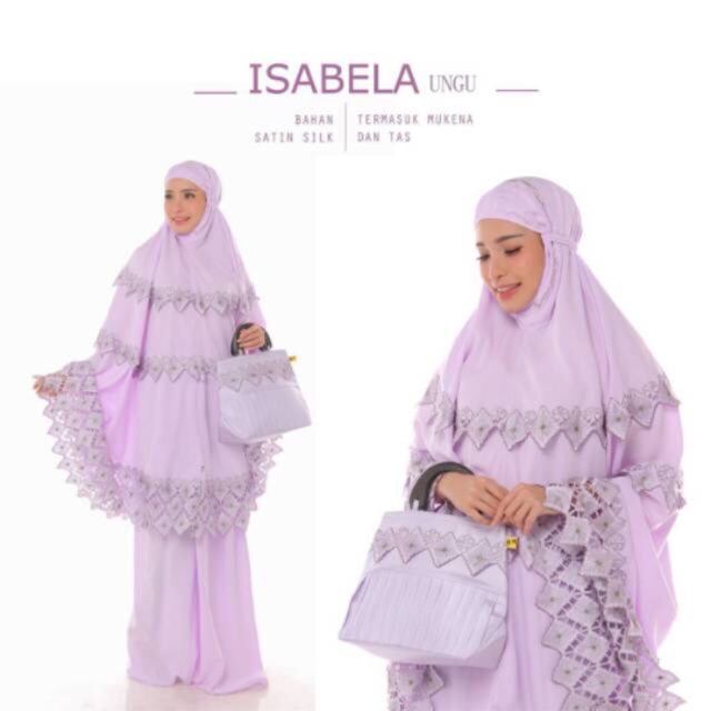 Mukena Jumbo Dewasa Satin Silk Isabela | Mukena Satin Adem | GROSIR MUKENA MURAH