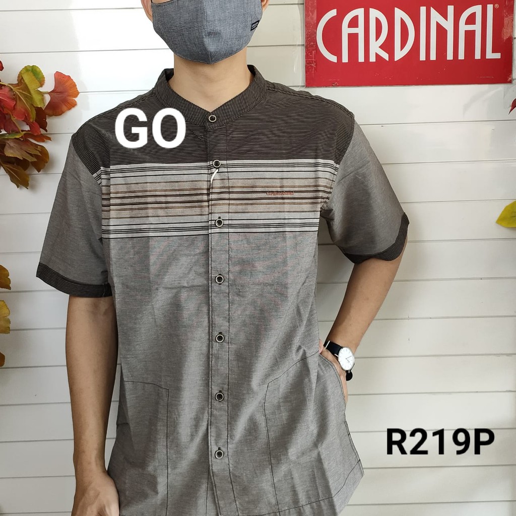 BB CARDINAL KEMEJA KOKO Taqwa Pakaian Pria Original Baju Muslim Salur Kekinian Lengan Pendek