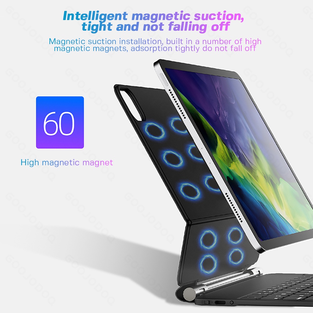 【Beli dua diskon 20%】 GOOJODOQ for Magic Keyboard Case For iPad Floating Cantilever Keyboard Cover With wireless bluetooth keyboard