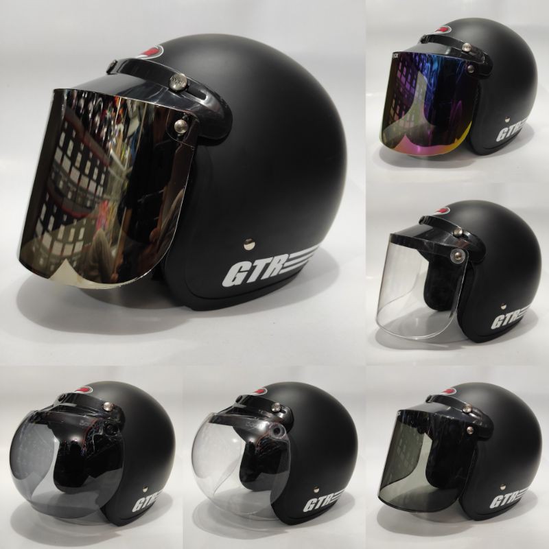 Helm Bogo Retro GTR Hitam Doff