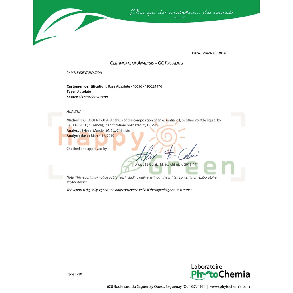 Happy Green Rose Damascena Absolute Oil - Minyak bunga Mawar Damascena