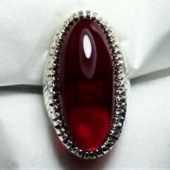 cincin batu merah siam model pandan top quality