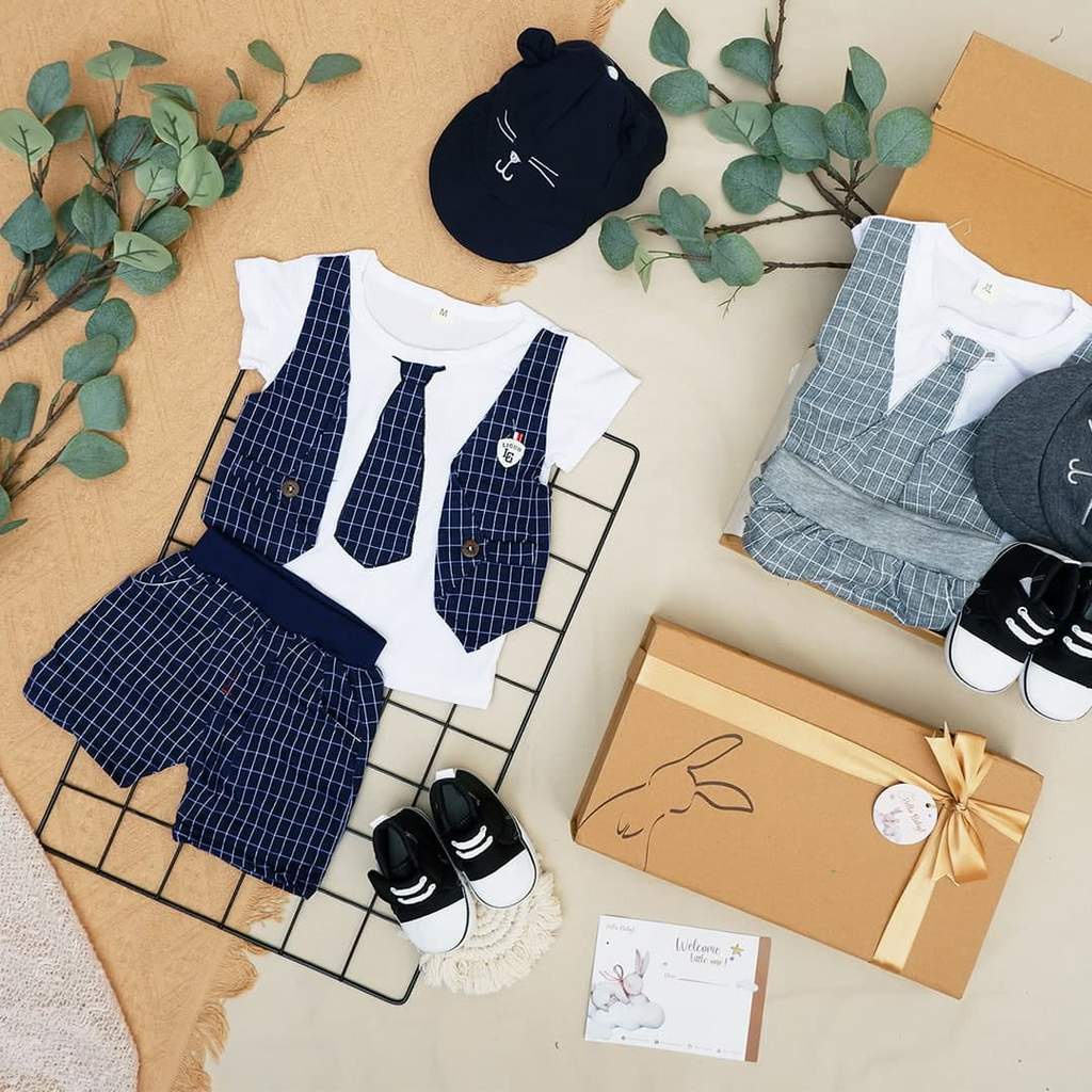 LIO036 Boys Baby Hampers 0-12 months/ Hampers bayi newborn/ Kado bayi/ baby boys gift set-Aaron Navy