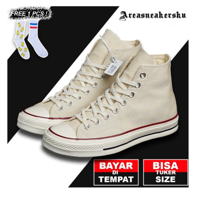 Sepatu Converse 70s High Parchment 100% Original Import 1:1 BNIB Size 36-44 Made In Vietnam