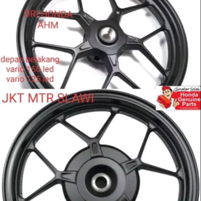 Velg pelek depan belakang vario 150 fi vario 125 fi 2015-2017 harga 1 set ori AHM