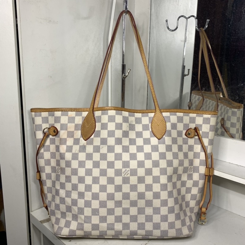 PRELOVED TOTEBAG LV AZZURE DAMIER NEVERFULL
