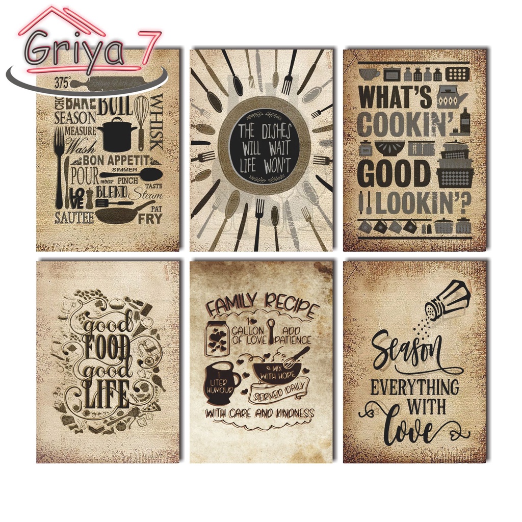 GRIYA 7 I DAPUR HIASAN DINDING  DEKORASI DINDING RETRO VINTAGE I WOODEN DECOR