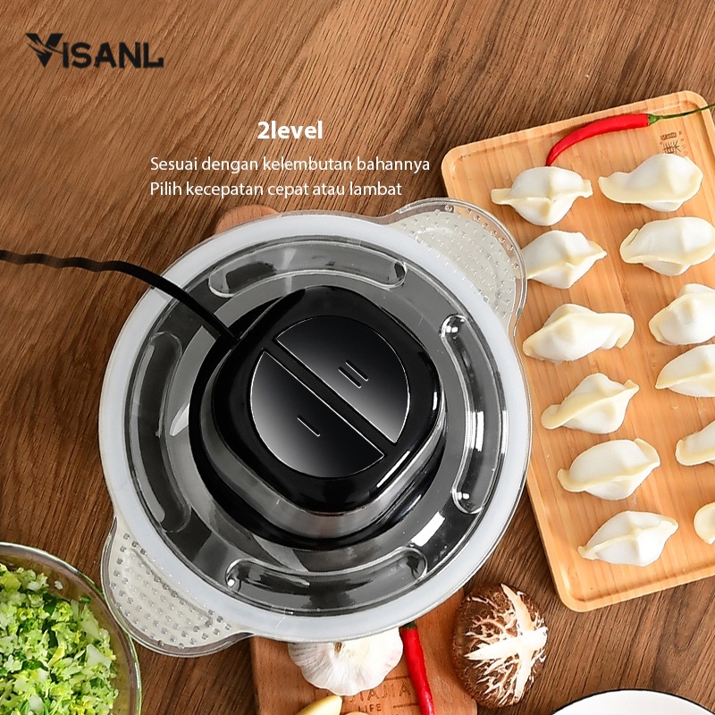 Chopper Blender Daging Penggiling Meat Blender Elektrik Stainless  2L Food Processor Stainless Steel Penggiling Daging Dan Bahan Makanan Elektrik