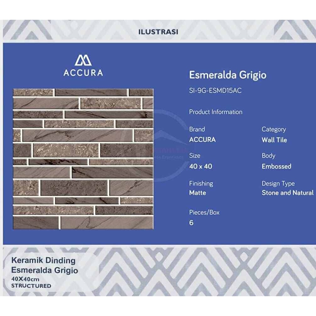 KERAMIK LANTAI 40X40 ESMERALDA GRIGIO / MULIA ACCURA / MATT